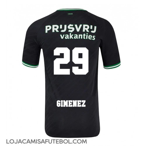 Camisa de Futebol Feyenoord Santiago Gimenez #29 Equipamento Secundário 2024-25 Manga Curta